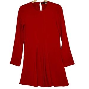ZARA WOMAN Long Sleeve Pleated Dress XS